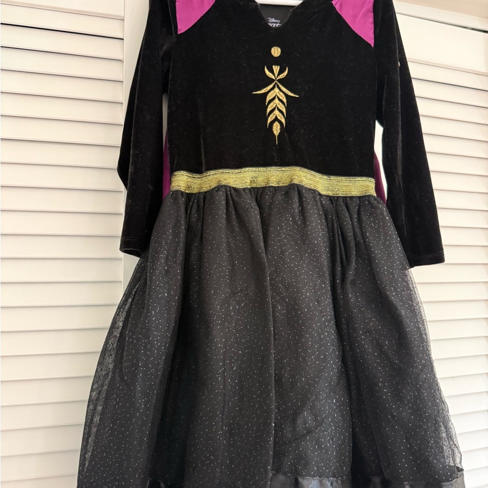 Disney Anna Frozen 2 Black and Pink Girls' Sparkle Princess Costume Dress